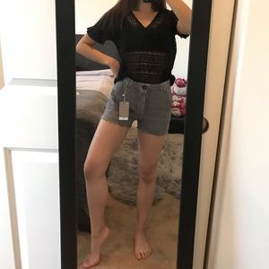 NWT Mango Linen Shorts in Grey
